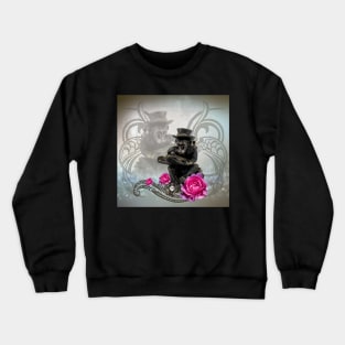 Funny steampunk monkey reads a book Crewneck Sweatshirt